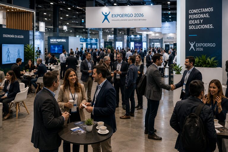 Referentes de empresas conversando en ExpoErgo
